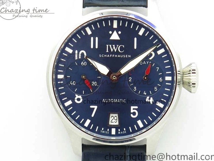 MIROTIME 0124 Supportive Big Pilot IW501008 “Boutique London” SS ZF Best Edition Blue Dial on Blue Leather Strap A 7106